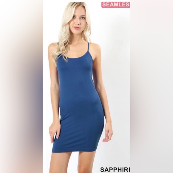 Zenana Outfitters Dresses & Skirts - Zenana Sapphire Spaghetti Strap Mini Dress size S/M